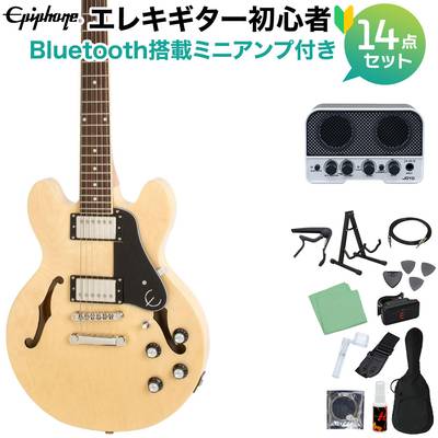 Epiphone ES-339 Pro Natural エレキギター初心者14点セット 【Bluetooth搭載ミニアンプ付き】 セミアコ エピフォン 