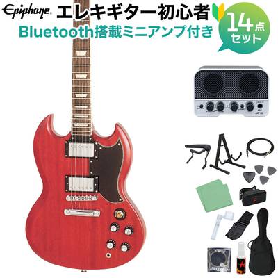 Epiphone Worn G-400 Worn Cherry エレキギター初心者14点セット 【Bluetooth搭載ミニアンプ付き】 SG エピフォン 