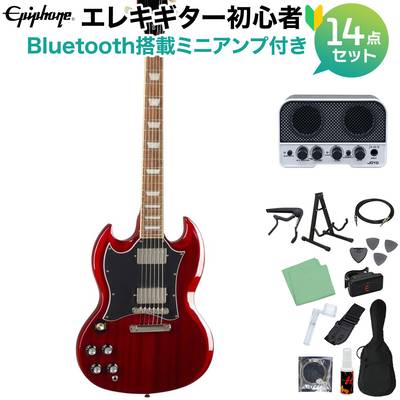Epiphone SG Standard Left Handed Lefty CH エレキギター初心者14点セット 【Bluetooth搭載ミニアンプ付き】 エピフォン レフティ
