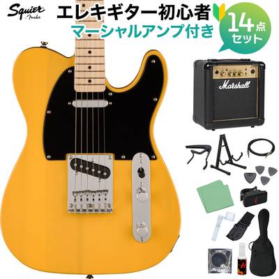 Squier by Fender SONIC TELECASTER Butterscotch Blonde エレキギター初心者14点セット【マーシャルアンプ付き】 テレキャスター スクワイヤー / スクワイア 