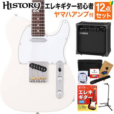 HISTORY HTL-Standard VWH Vintage White エレキギター 初心者12点セット 【ヤマハアンプ付き】 ハムバッカー切替可能 テレキャスター ヒストリー 3年保証 日本製