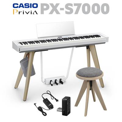 CASIO PX-S7000 WE ホワイト 電子ピアノ 88鍵盤 専用スツールセット カシオ PXS7000 Privia プリヴィア【配送設置無料・代引不可】