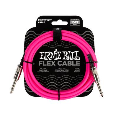 ERNiE BALL FLEX CABLE 10' SS PK フレックスケーブル 約3m ピンク アーニーボール P06413