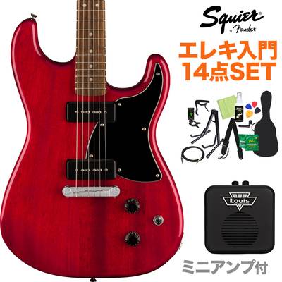 Squier by Fender Paranormal Strat-O-Sonic Crimson Red Transparent エレキギター初心者14点セット 【ミニアンプ付き】 ストラトソニック スクワイヤー / スクワイア 