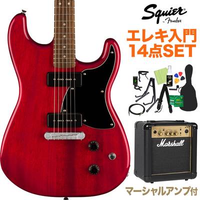 Squier by Fender Paranormal Strat-O-Sonic Crimson Red Transparent エレキギター初心者14点セット 【マーシャルアンプ付き】 ストラトソニック スクワイヤー / スクワイア 
