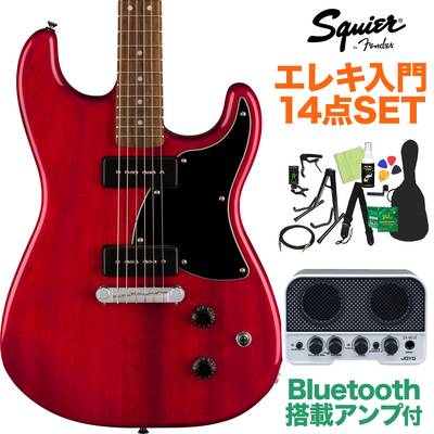 Squier by Fender Paranormal Strat-O-Sonic Crimson Red Transparent エレキギター初心者14点セット 【Bluetooth搭載ミニアンプ付き】 ストラトソニック スクワイヤー / スクワイア 