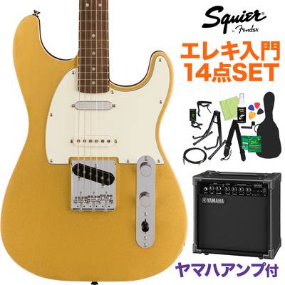 Squier by Fender Paranormal Custom Nashville Stratocaster Aztec Gold エレキギター初心者14点セット 【ヤマハアンプ付き】 ストラトキャスター スクワイヤー / スクワイア 