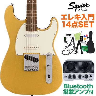 Squier by Fender Paranormal Custom Nashville Stratocaster Aztec Gold エレキギター初心者14点セット 【Bluetooth搭載ミニアンプ付き】 ストラトキャスター スクワイヤー / スクワイア 