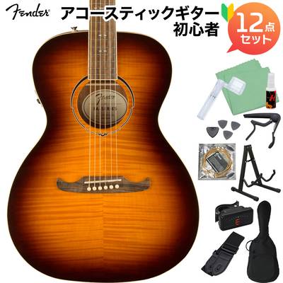 Fender DE FA-235E Conert Mocha Burst アコースティックギター初心者12点セット フレイムメイプル フェンダー 
