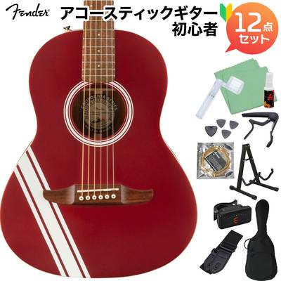 Fender Sonoran Mini Candy Apple Red with Competition Stripes アコースティックギター初心者12点セット ミニギター フェンダー 