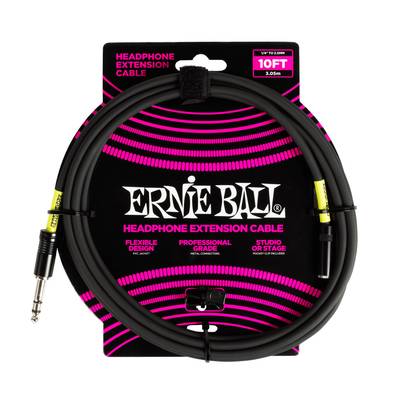 ERNiE BALL P06422 1/4 TO 3.5MM 10FT BLACK ヘッドホン・エクステンション・ケーブル 延長用ヘッドフォンケーブル アーニーボール 