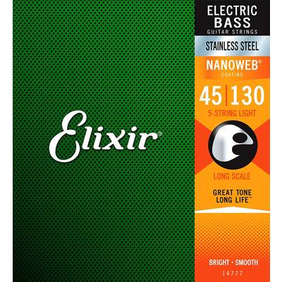 Elixir NANOWEB ステンレススチール 45-130 5-String ライト #14777 エリクサー 5弦エレキベース弦