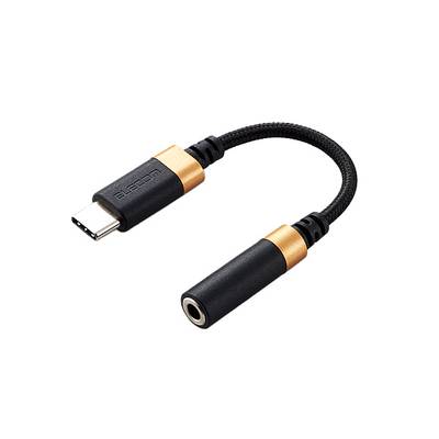 ELECOM AD-C35SDBK USB Type-Cオス-3.5mm4極ステレオミニジャック変換ケーブル ハイレゾ対応 高耐久モデル 0.1m エレコム 