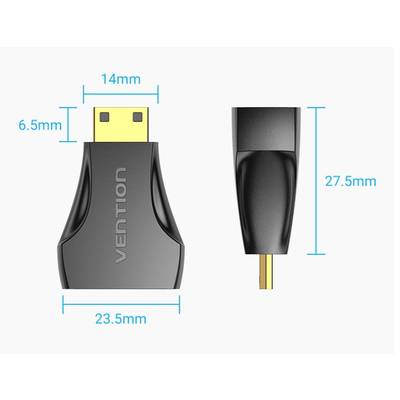 VENTION Mini HDMI Male to HDMI Female Adapter Black ベンション AI-2267 