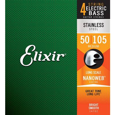 Elixir NANOWEB ステンレススチール 50-105 ミディアム #14702 エリクサー エレキベース弦