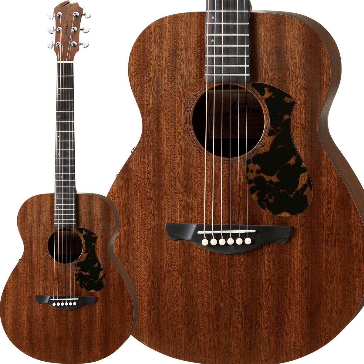 James J-300Compact/M Natural Mahogany パーラーサイズ ミニギター 生音リバーブ  オールマホガニーJ-300CP/M ジェームス 【 広島パルコ店 】