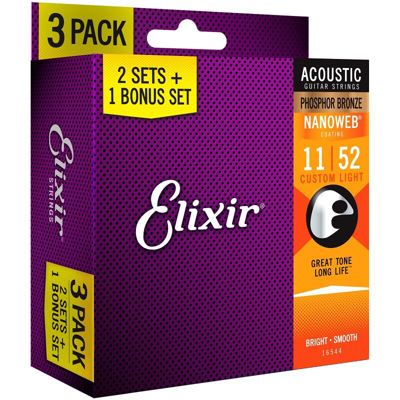 Elixir アコースティック弦 カスタム ライト（5つセット） - ギター