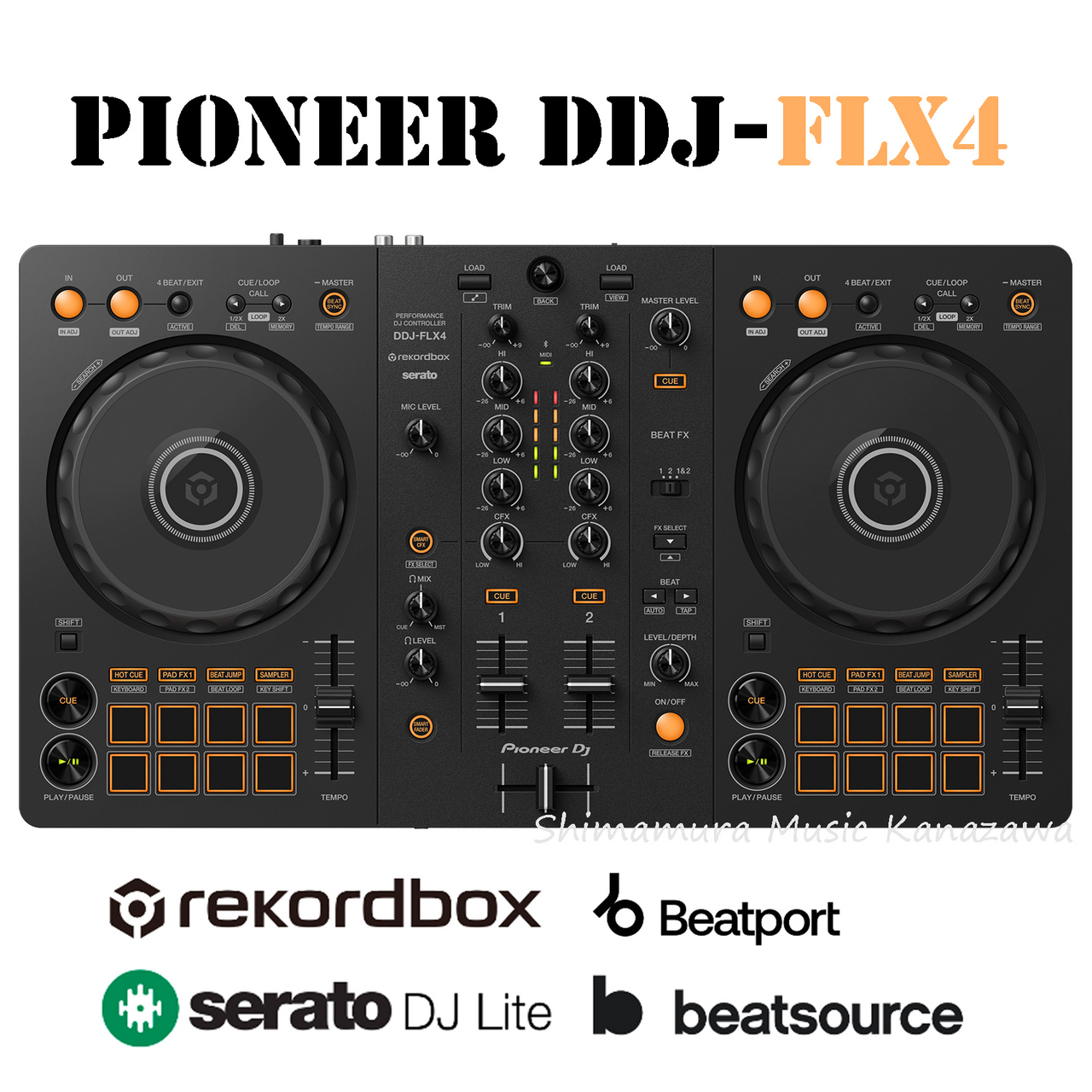 ddj-flx4 pioneerdj rekordbox seratodj本体元箱説明書USBーCコード