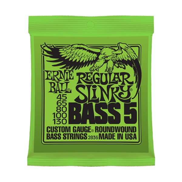 ERNiE BALL 2836 ニッケル 45-130 5-STRING レギュラースリンキー5弦エレキベース弦 アーニーボール 【  イオンモール成田店 】