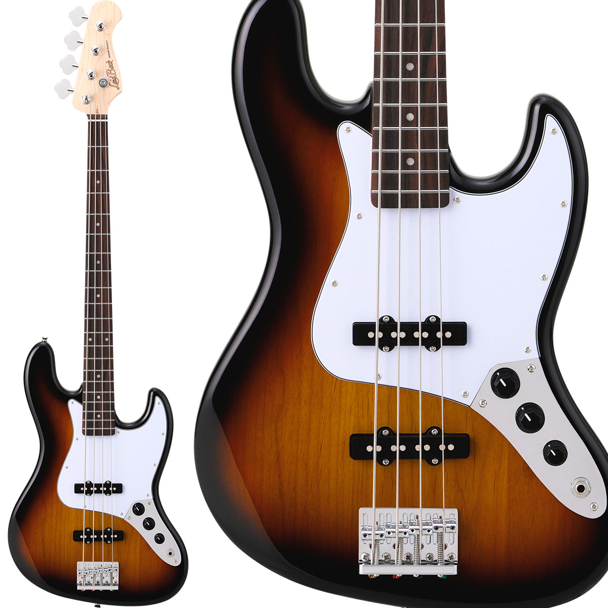 LaidBack LJB-5-R-JJ 3Tone Sunburst エレキベース ジャズべースタイプ ハムバッカー切替可能 アルダーボディ  レイドバック 【 イオンモール佐賀大和店 】