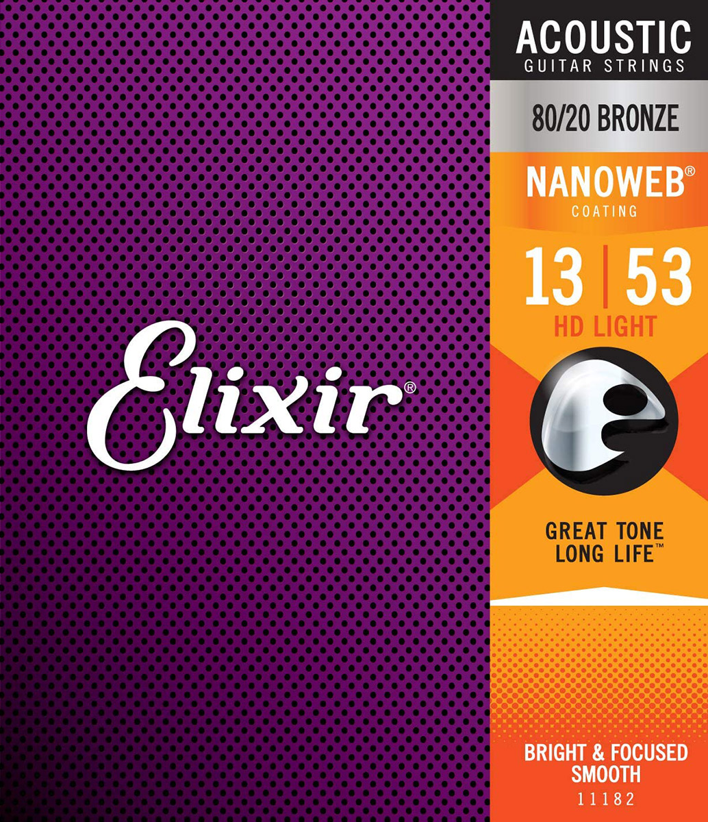 Elixir NANOWEB 80/20ブロンズ 13-53 HDライト #11182アコースティックギター弦 エリクサー 【 郡山アティ店 】