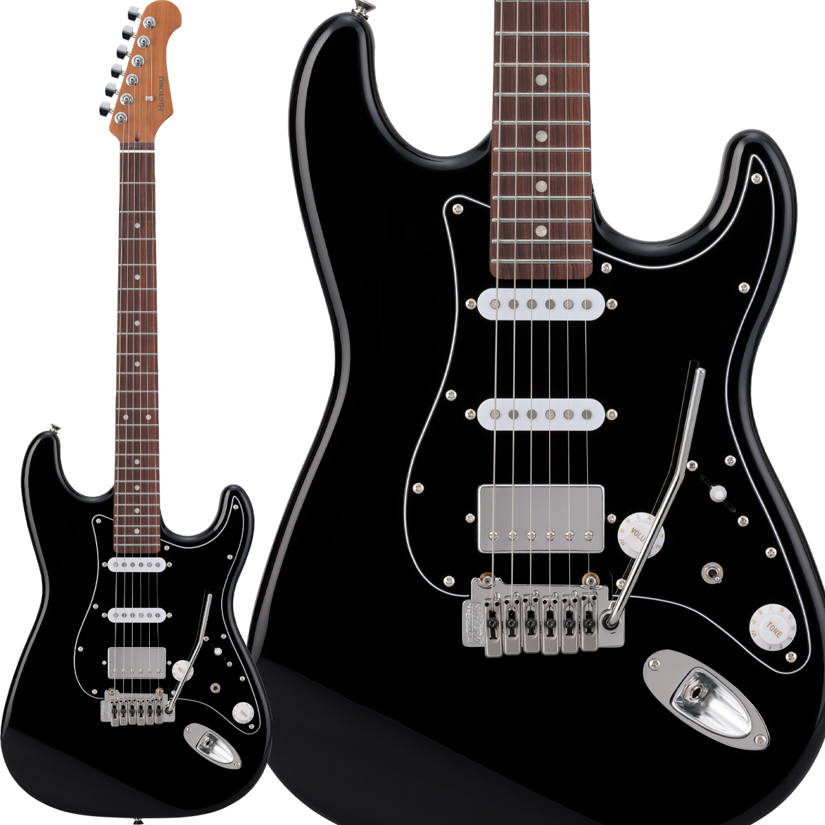 ストラト SSH エレキギター ブラック-www.steffen.com.br