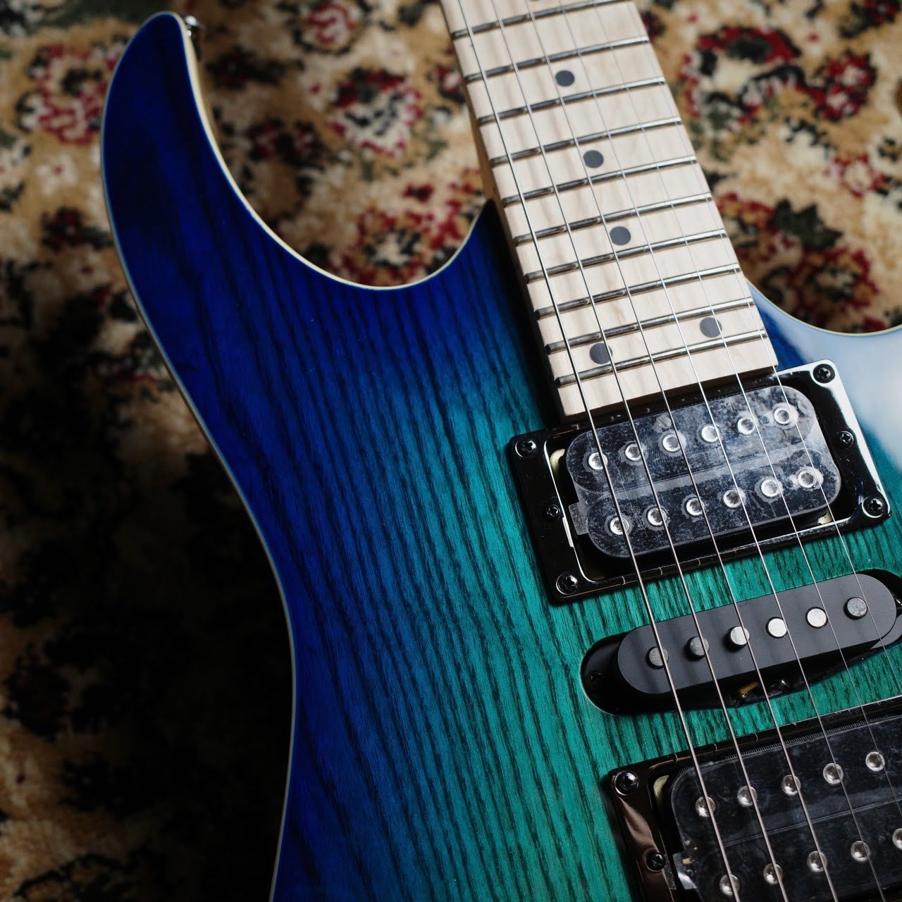 質Banana】美品 Ibanez RG370AHMZ-SWK アッシュボディ/WizardIIIネック