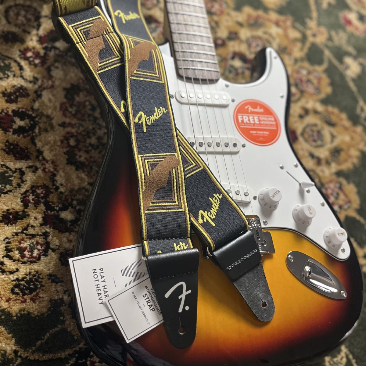 Fender Weighless Strap Mono B/Y/B - Five Star Guitars