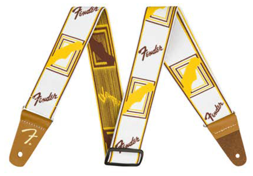 Fender Weighless 2 Monogrammed Strap White/Brown/Yellow ギターストラップ フェンダー 【  アミュプラザ博多店 】