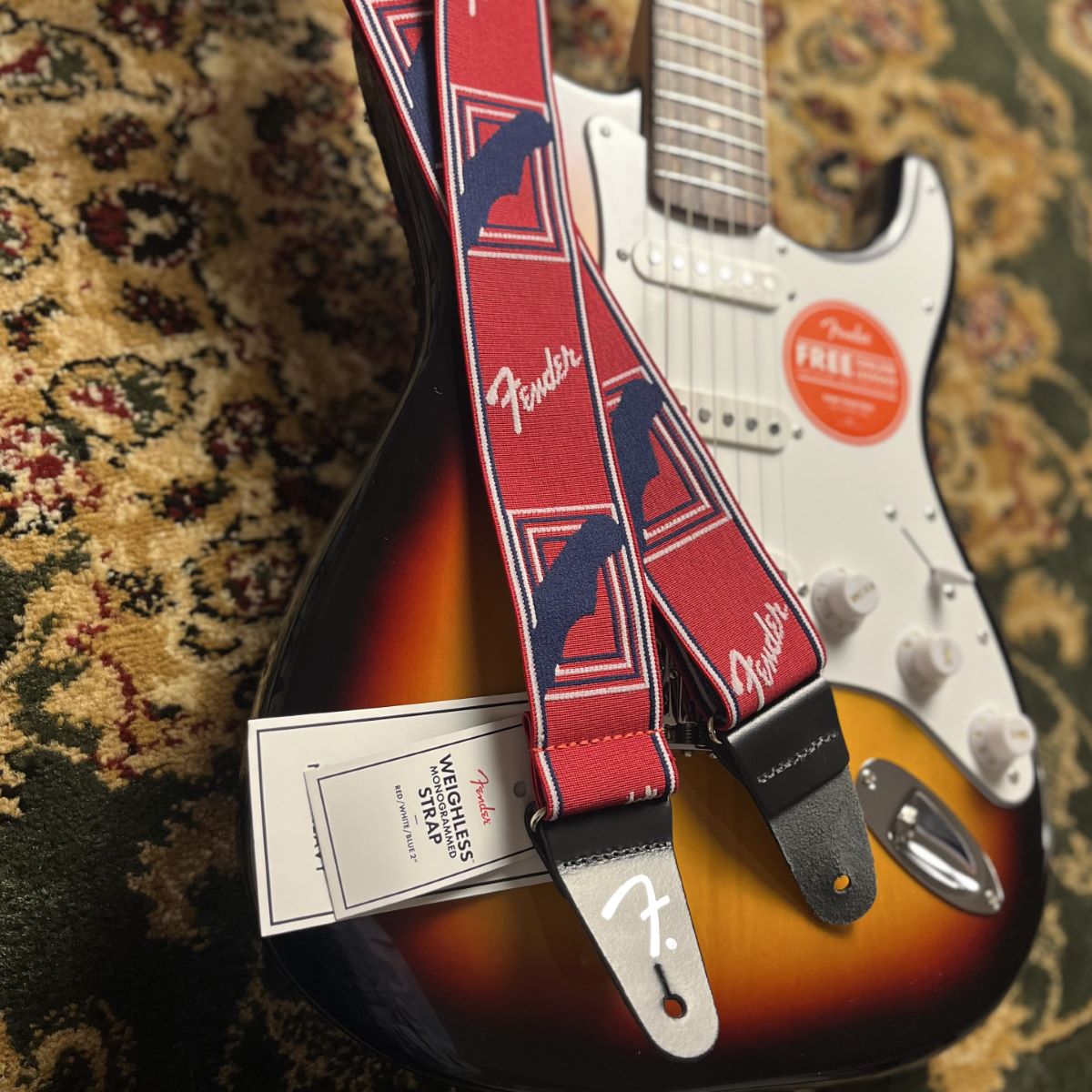Fender Weighless 2 Mono Strap Red/White/Blue ギターストラップ