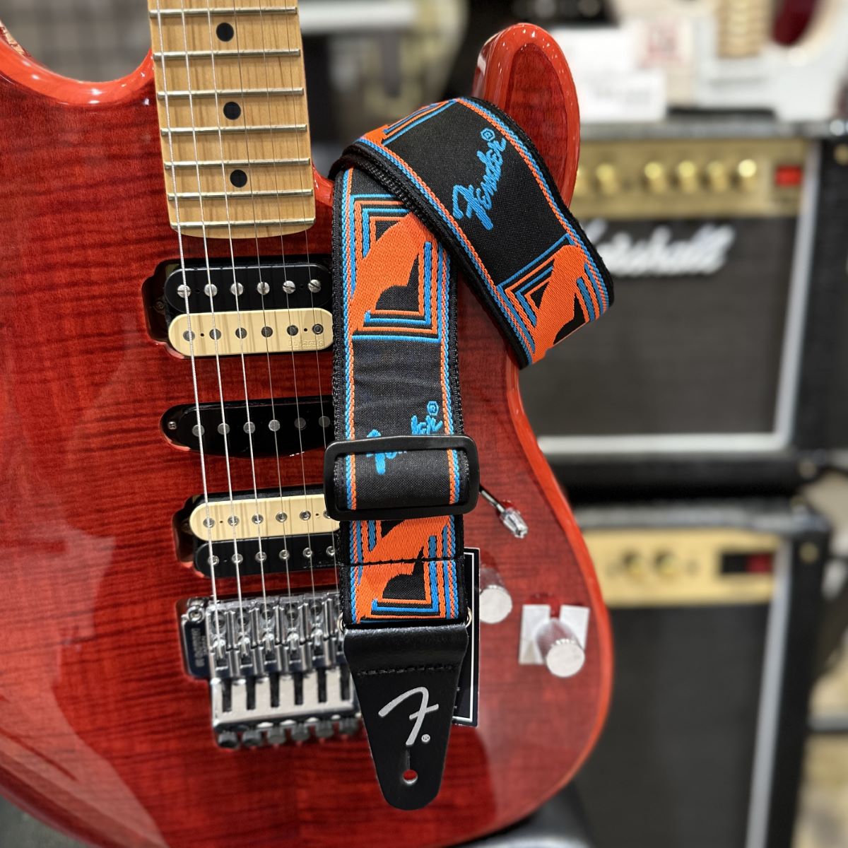 Fender Neon Monogrammed Strap Blue/Orange ストラップ フェンダー 【 ららぽーと甲子園店 】