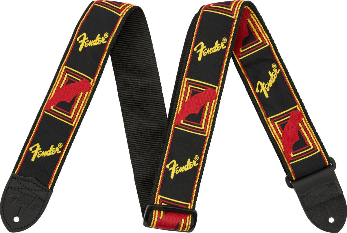 Fender  Monogrammed Straps 099-0681-500 ストラップ モノグラム [Black/Yellow/Red]0990681500 フェンダー 【 ららぽーと甲子園店 】