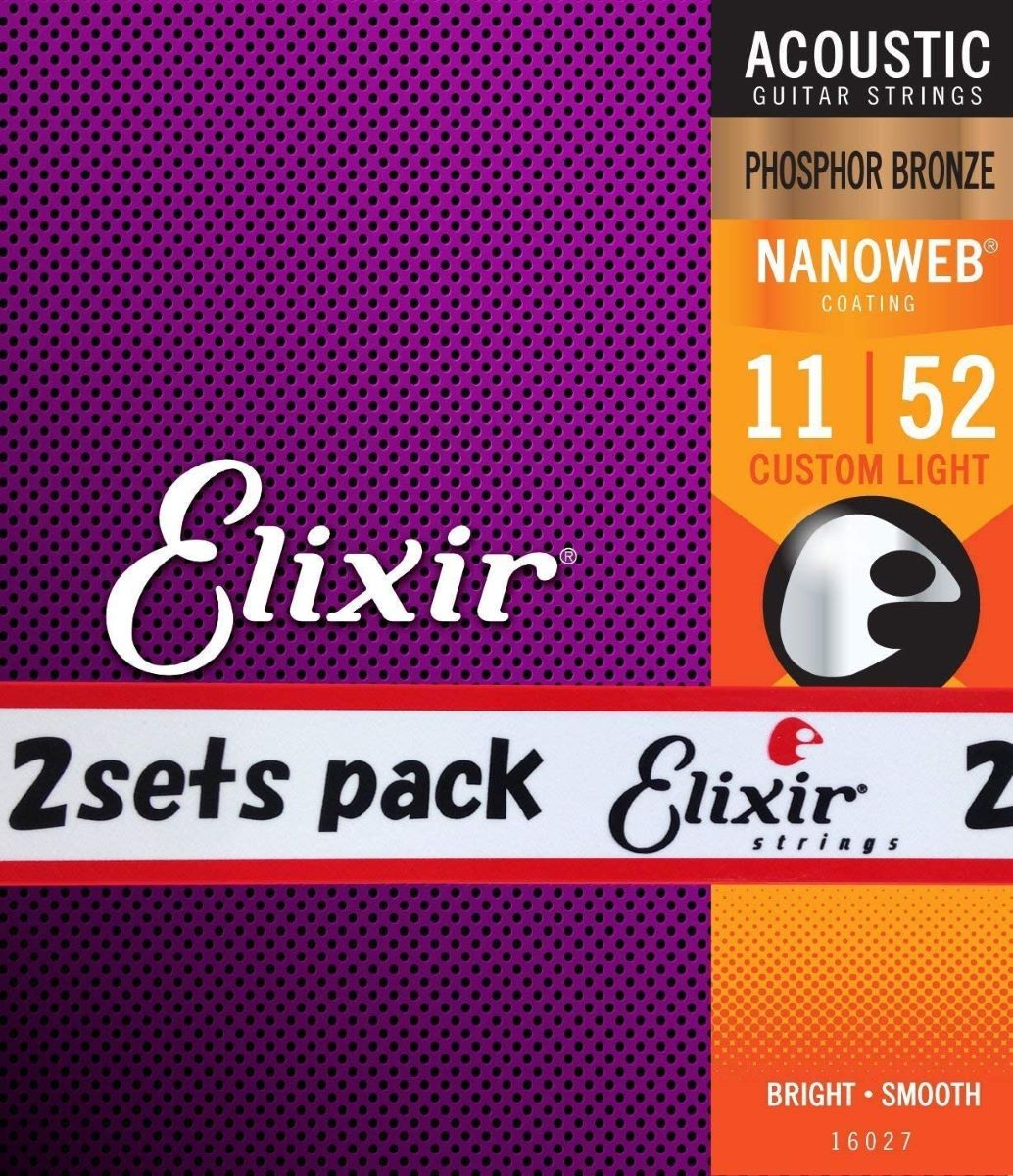 Elixir NANOWEB フォスファーブロンズ 11-52 カスタムライト 2セット #16027アコースティックギター弦 お買い得な2パック  エリクサー 【 くずはモール店 】 | 島村楽器オンラインストア