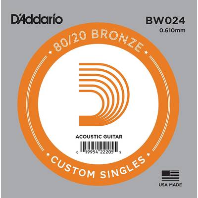 D'Addario  BW024 アコースティックギター弦 80/20 Bronze Round Wound 024 【バラ弦1本】 ダダリオ 【 イオンモール八千代緑が丘店 】