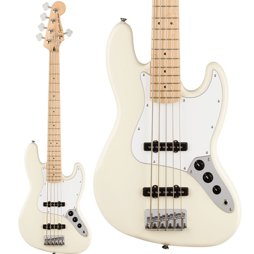Squier by Fender Affinity Series Jazz Bass V Maple Fingerboard White  Pickguard Olympic White 5弦ベース ジャズベース スクワイヤー / スクワイア 【 あべのａｎｄ店 】