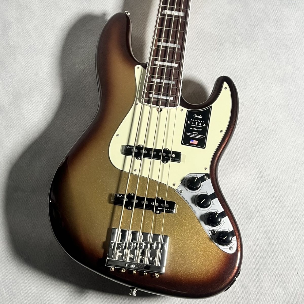 Fender American Ultra Jazz Bass V Rosewood Fingerboard Mocha Burst