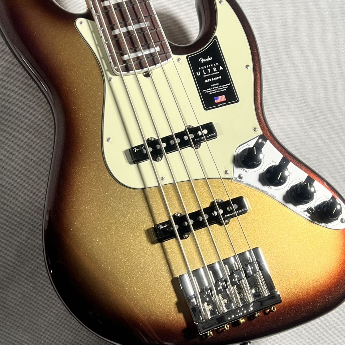 Fender American Ultra Jazz Bass V Rosewood Fingerboard Mocha Burst 