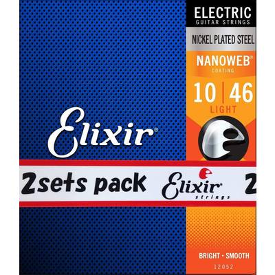 Elixir  NANOWEB 10-46 ライト 2セット #12052エレキギター弦 お買い得な2パック エリクサー 【 ＳＯＣＯＬＡ　南行徳店 】