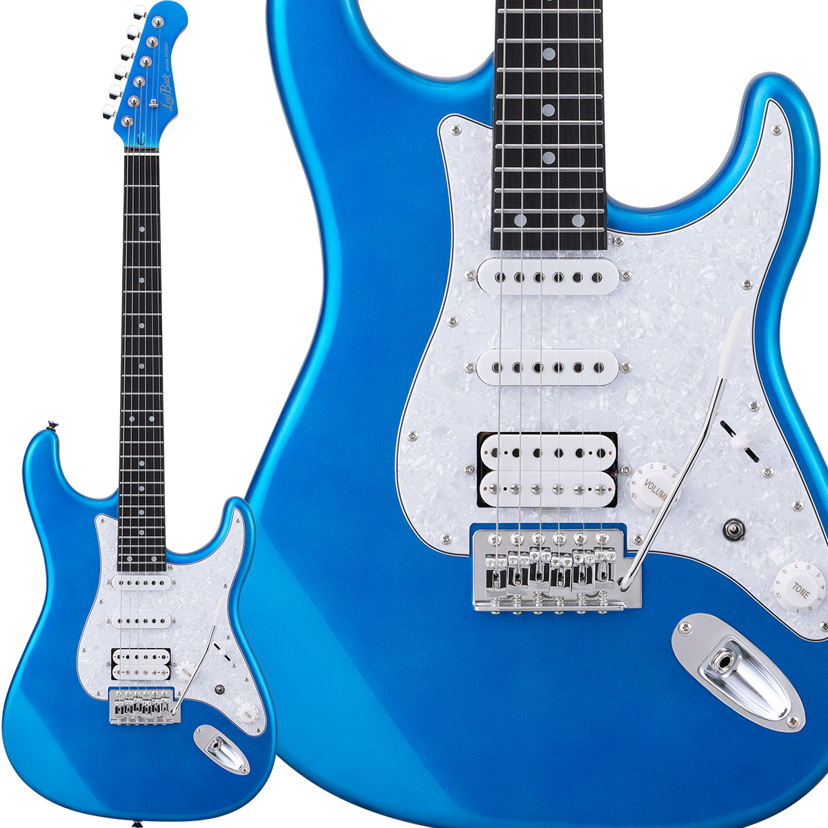 LaidBack LST-3HZ Metalic Blue Pearl エレキギター ストラトタイプ 24フレット コイルタップ搭載  軽量ボディLST3HZ レイドバック 【 イオンモール鹿児島店】