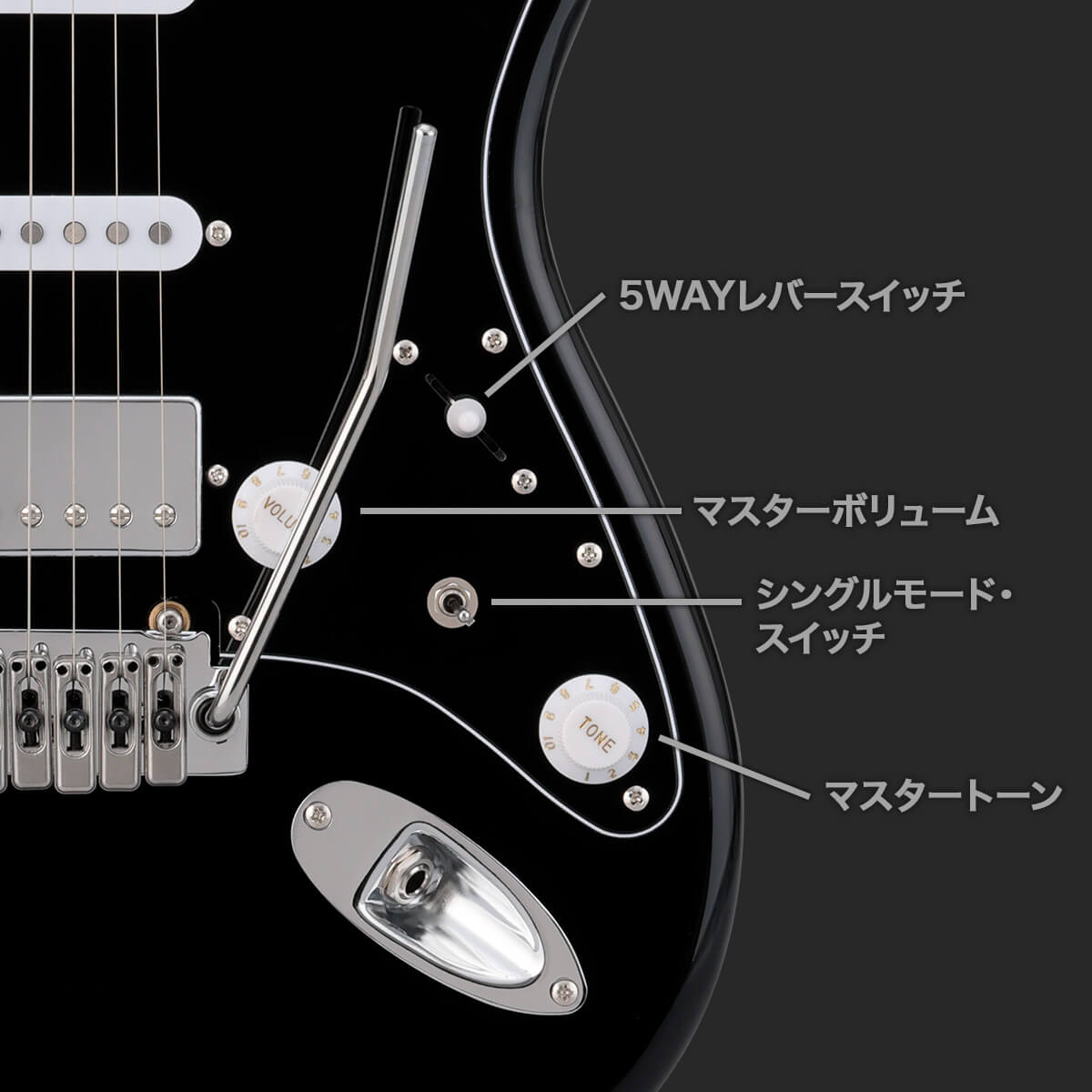 HST/SSH-Performance Blackエレキギター ストラトキャスタータイプ ローステッドメイプル ブラック 黒 関連画像