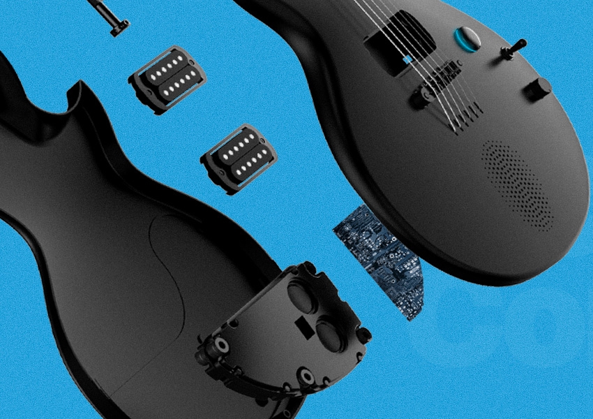 NOVA GO SONIC White次世代アンプ内蔵エレキギター マルチエフェクター搭載Bluetooth対応 イヤホン出力可能 関連画像