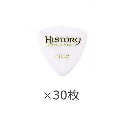 HISTORY HP5M MIDIUM ピック 30枚セット おにぎり（トライアングル）型 ホワイト 【ヒストリー】