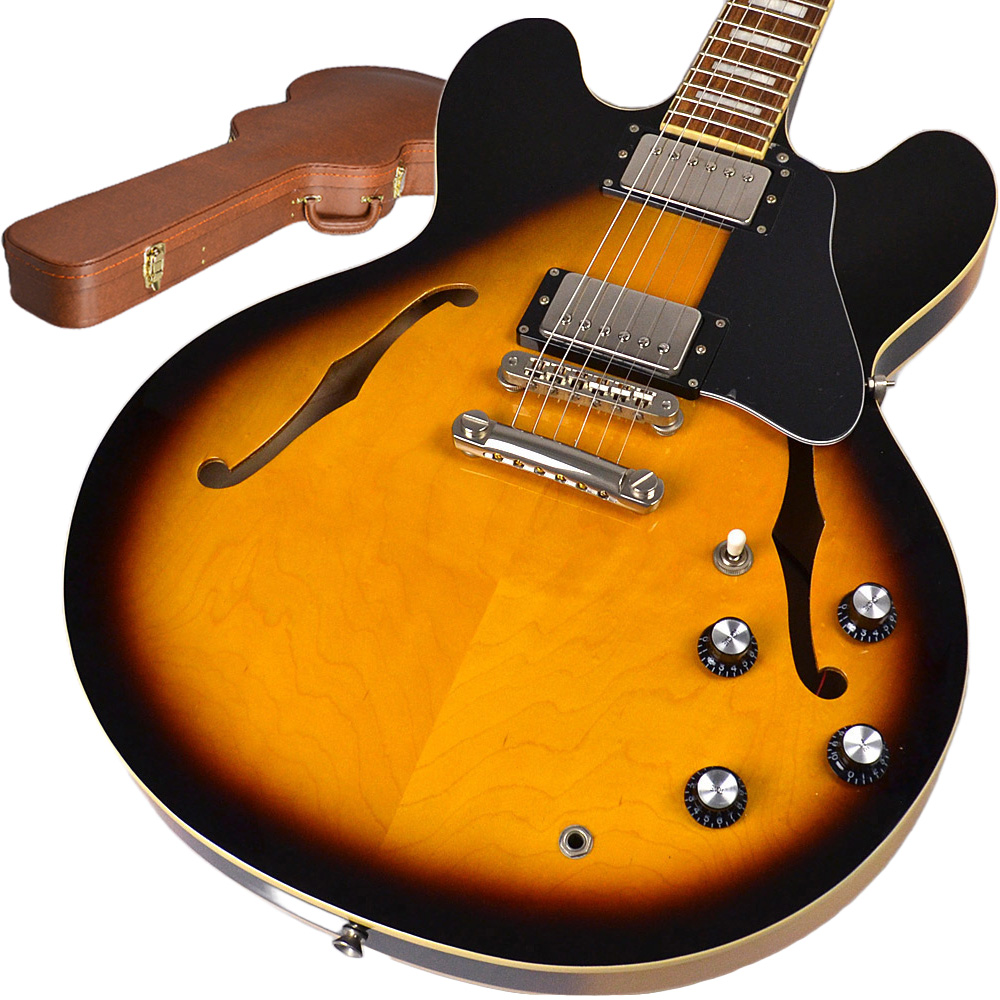 〔ハードケース付属〕 Burny バーニー SRSA65 Cherry エレキギター セミアコ ES-335タイプ ホロウボディ チェリー