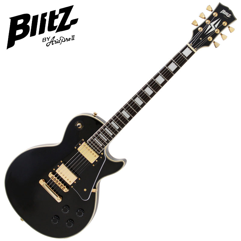 Blitz by AriaProII BLP-CST BK レスポールカスタム ブラック エレキギター 黒 ブリッツ BLPCST