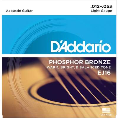 D'Addario EJ16 フォスファーブロンズ 12-53 ライト ダダリオ アコースティックギター弦