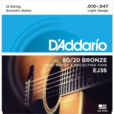D'Addario EJ36 80/20ブロンズ 10-47 12-String ライト ダダリオ 12弦アコースティックギター弦 |  島村楽器オンラインストア