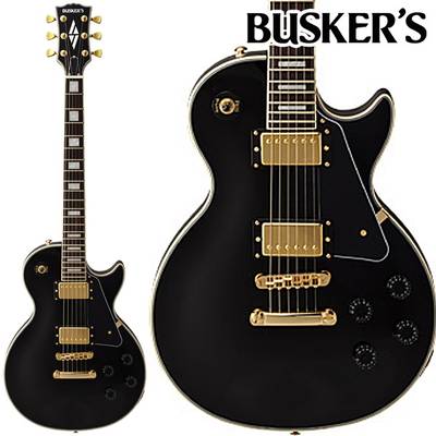 BUSKER'S BLC300 BK レスポールカスタム 軽量 エレキギター ブラック ゴールドパーツ 黒 【バスカーズ】