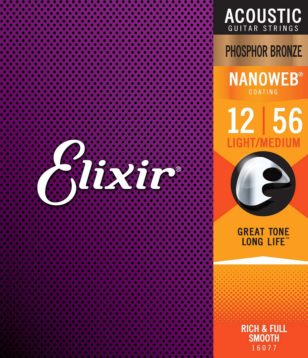 Elixir NANOWEB フォスファーブロンズ 12-56 ライトミディアム #16077 エリクサー アコースティックギター弦 |  島村楽器オンラインストア