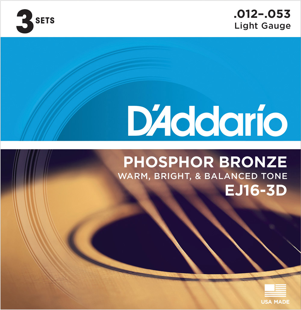 D'Addario EJ16/3D フォスファーブロンズ 12-53 ライト 3セット 【 ダダリオ アコースティックギター弦 お買い得な3パック 】  島村楽器オンラインストア