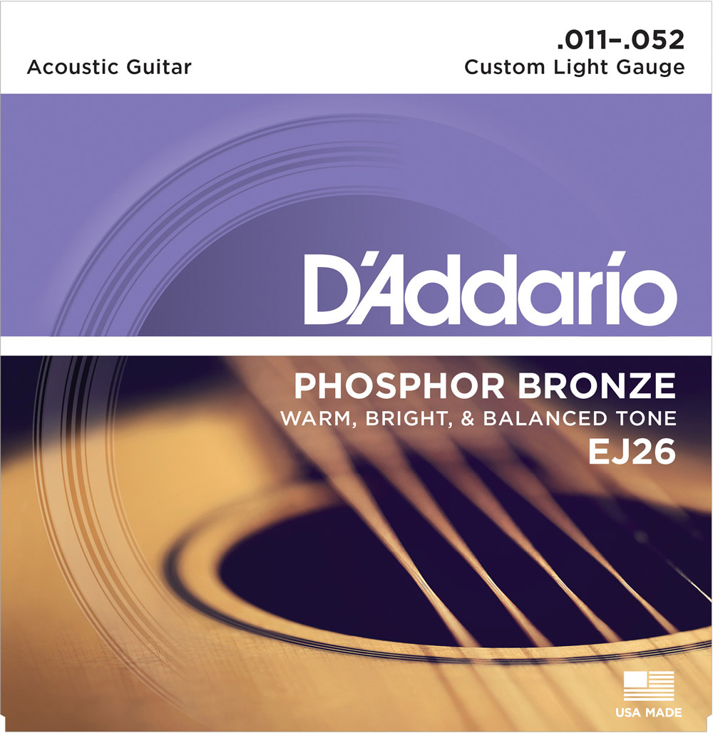 D'Addario ダダリオ EJ26 フォスファーブロンズ 11-52 カスタムライト アコースティックギター弦